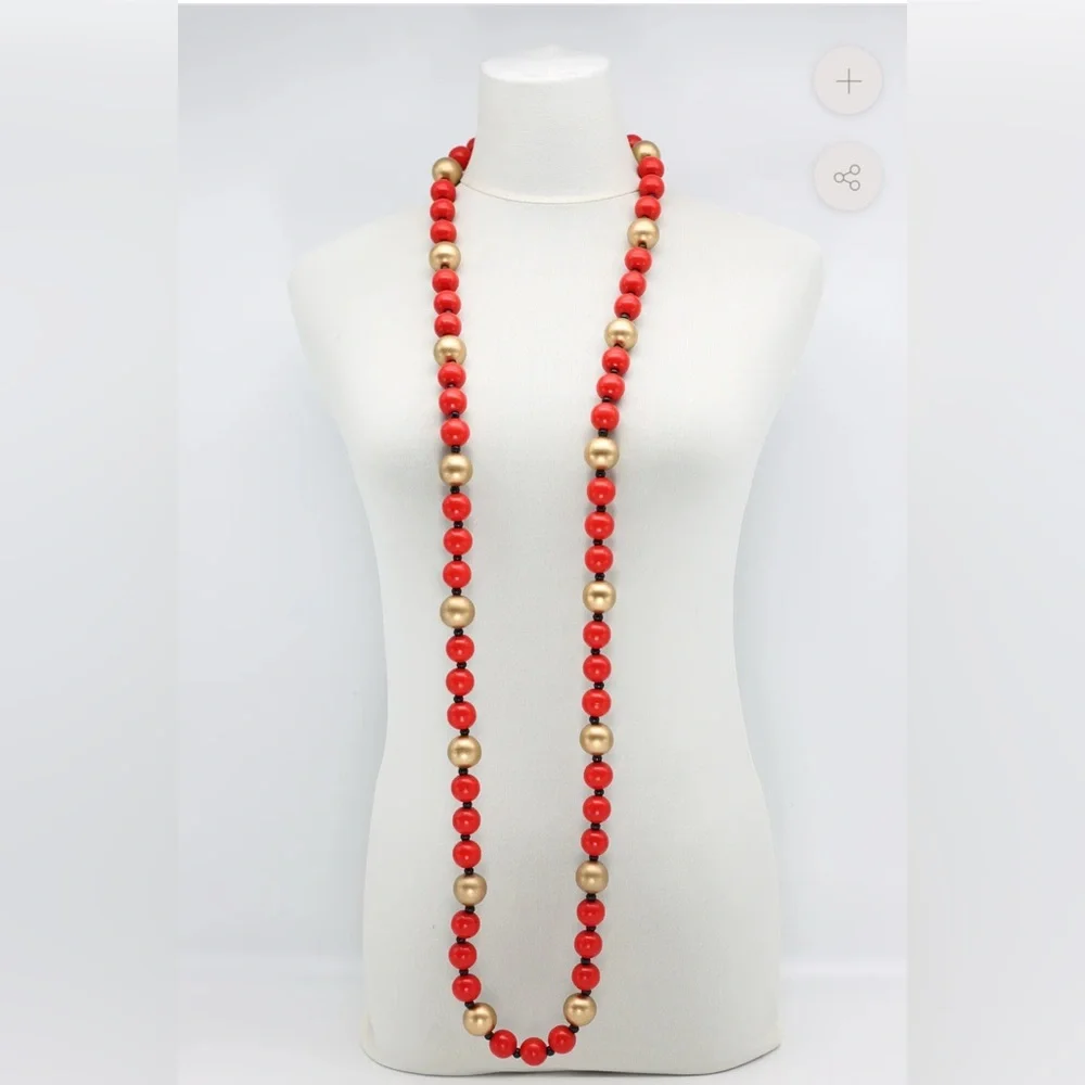 Jianhui London Recycled Wood Round Beads Necklace